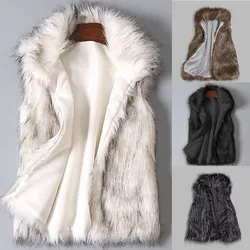 Ladies Vest Women Vest Faux Leather Fur Vest for Women Open Stitch Waistcoat Outerwear Fall Winter Fashion Outerwear for Cold
