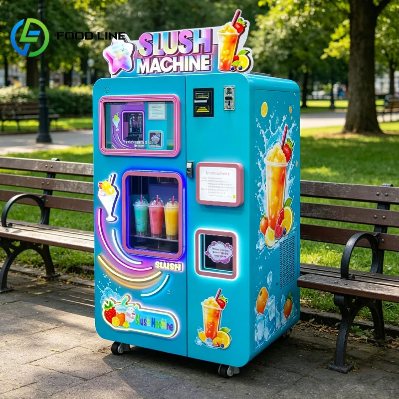 Automatic Slush Machine Vending Frozen Beverage Dispenser Smoothie Style Ice Drink Machine Touch Screen LED Customized