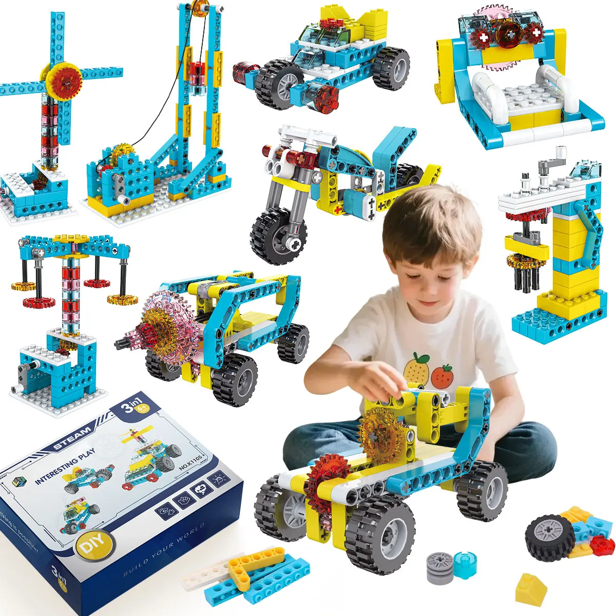 3-in-1 educational and intellectual building blocks, DIY creative toys, excellent Halloween and Christmas gifts