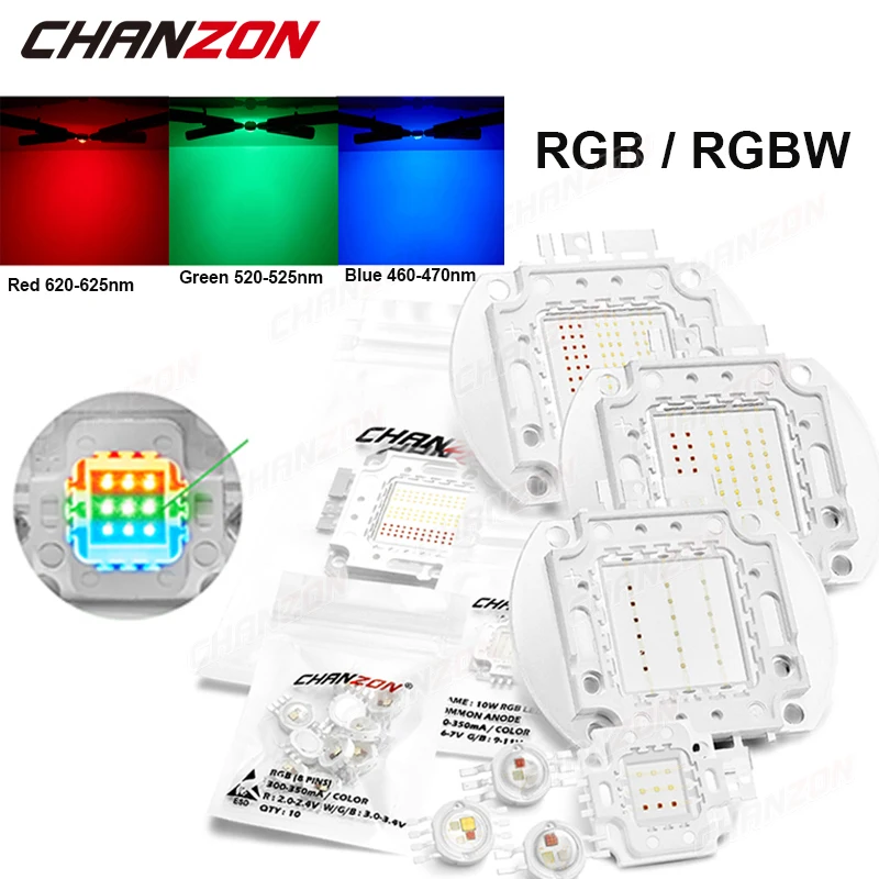 High Power Bulbs Led Light Chip RGB RGBW Pcb Smd 3W 4W 10W 20W 30W 50W 100W Red Green Blue White 3 4 10 20 30 50 100 Watt Diode