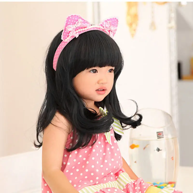 Kids Wigs Long Toupee for Girl Baby Boy Curly Hood Hair Accessories for Children New Short Headdress for Babies Toddler Coronet