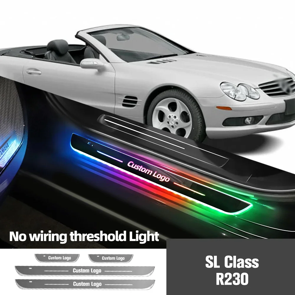 

For Mercedes Benz SL Class R230 2002-2012 Car Door Sill Light Customized Logo LED Welcome Threshold Pedal Lamp Accessories