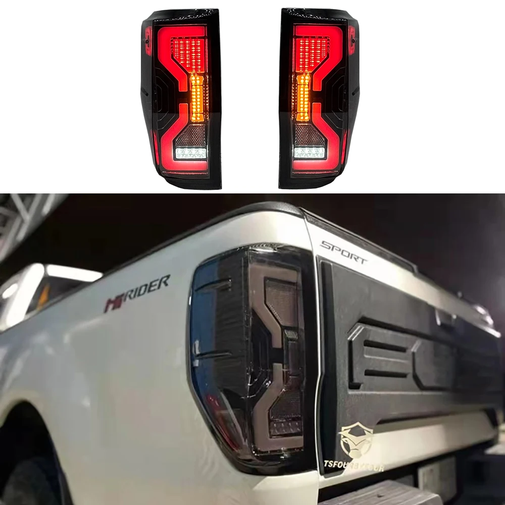 2Pcs Vehicle Exterior LED Rear Tail Light For Ranger T6 T7 T8 Raptor Xl Xlt WIldtrack 2012-2021 Modification Taillight Assembly