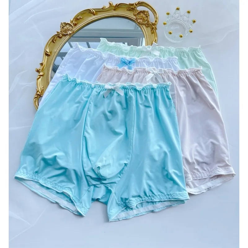 

Sissy Panties for Men Silky Short Underwear Boxers 2 Pack Cool & Breathable Slip Underwear Sexy Lingerie Underpants