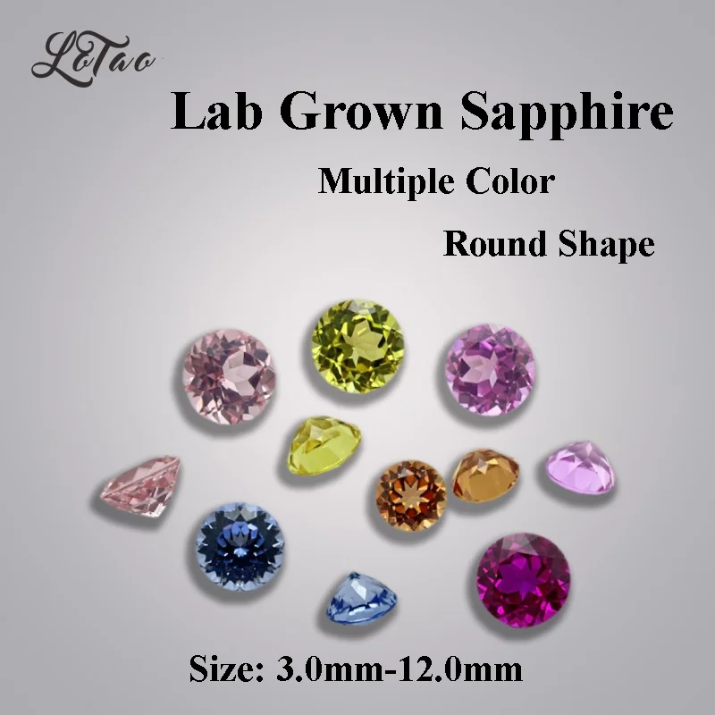 

Lab Grown Sapphire Round Shape Multiple Color Charms Beads for Diy Jewelry Making Bracelet Materials Selectable AGL Certificate