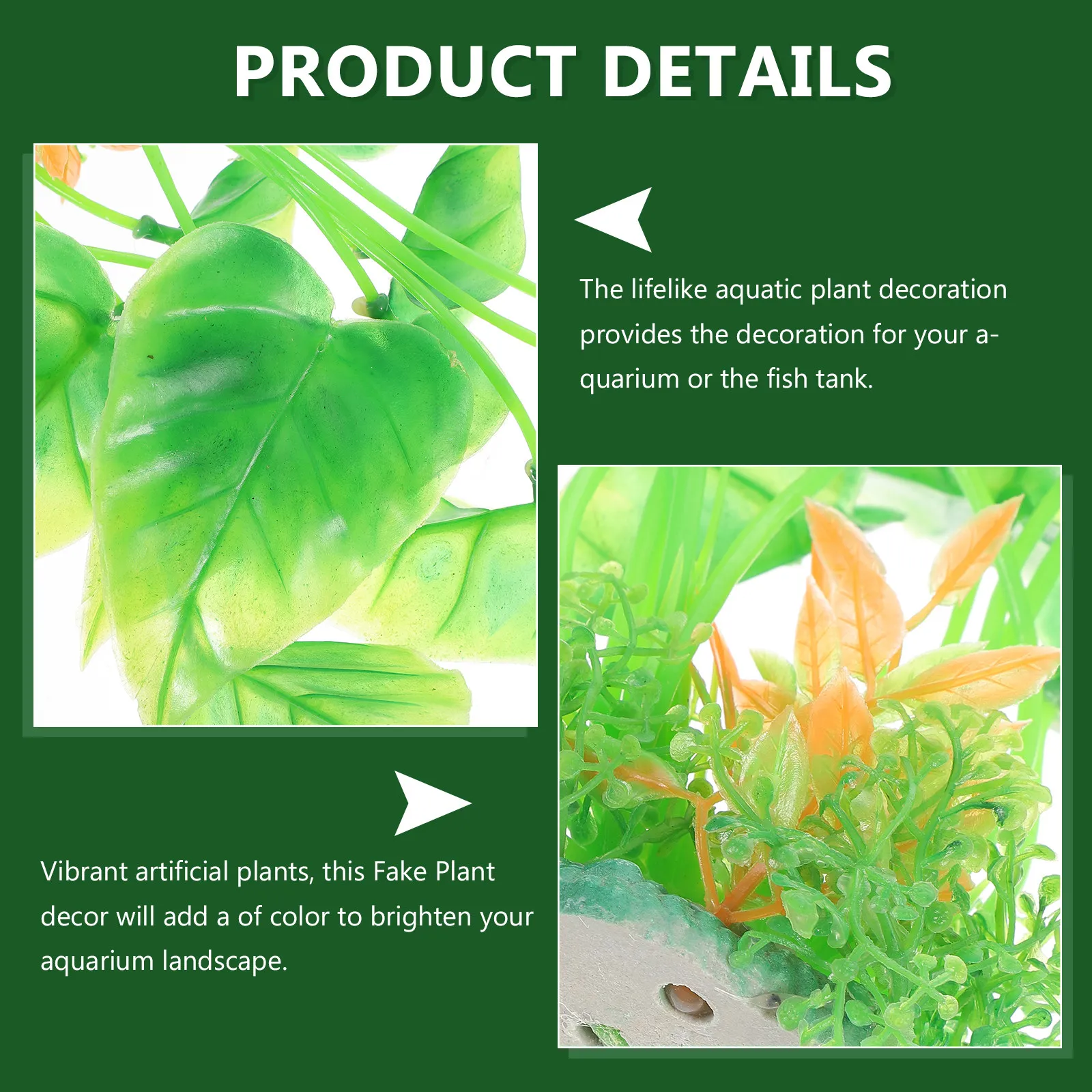 2Pcs Artificial Aquarium Plants Fish Tank Decorations Lifelike Plastic Plants Durable Stable Base Accessories Fish Tank Decor