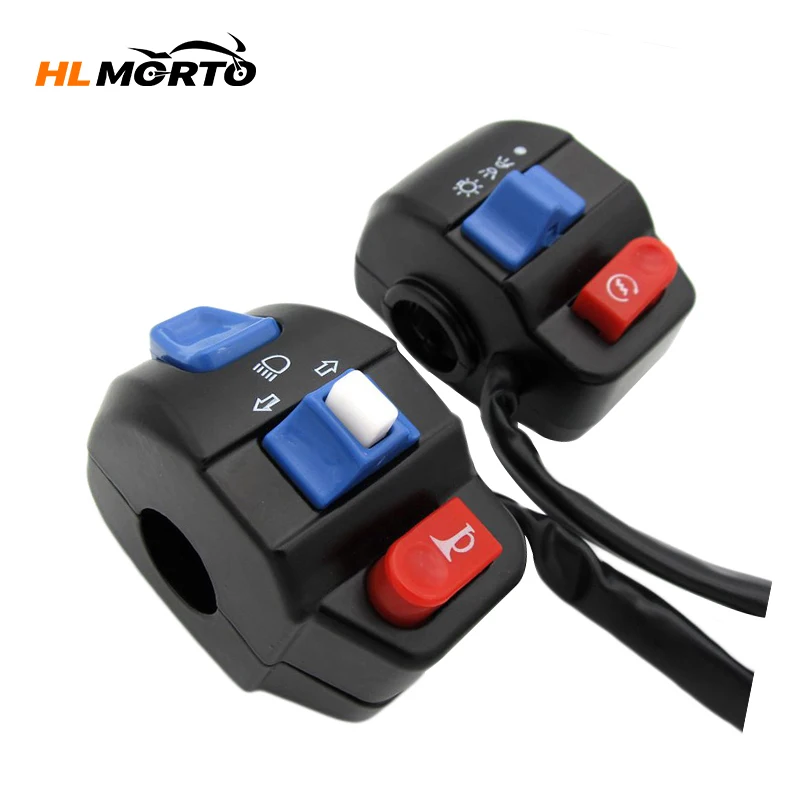 Left & Right Motorcycle Handlebar Control Switch Horn Turn Signal 12V For E-bike Gy6 50cc 125cc 150cc Moped Scooter Baja