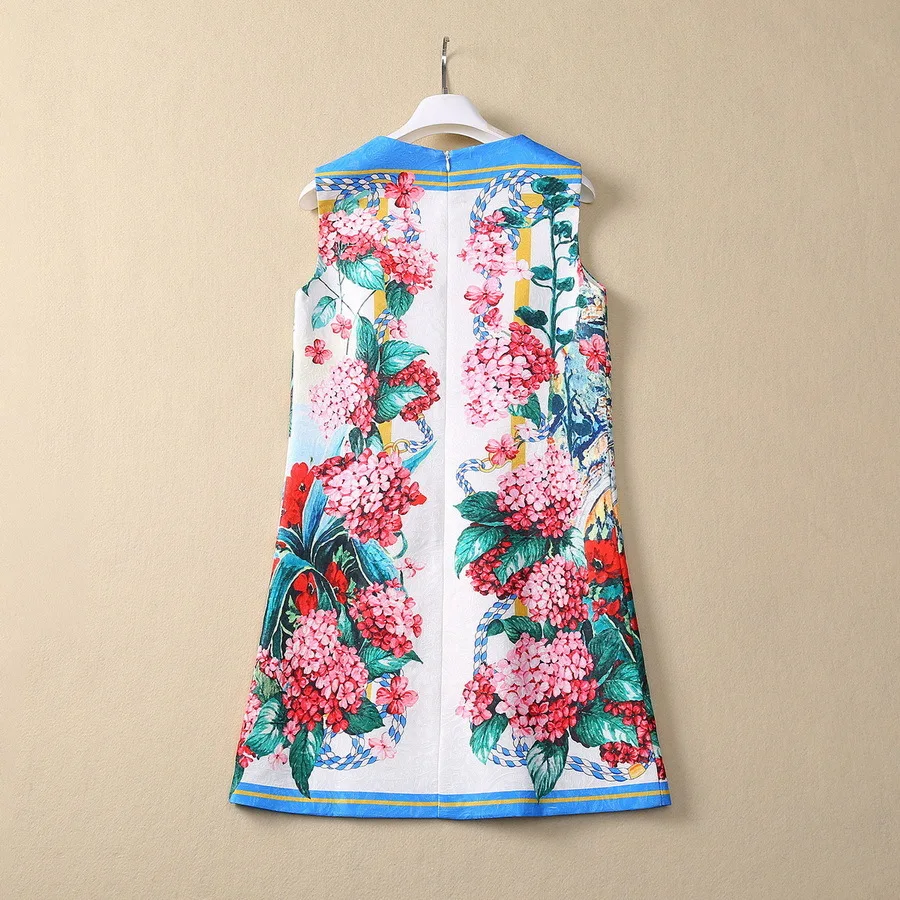 Europe and the United States women's 2024 autumn winter new Sleeveless nail drill flower jacquard fashion Tank top dress XXL