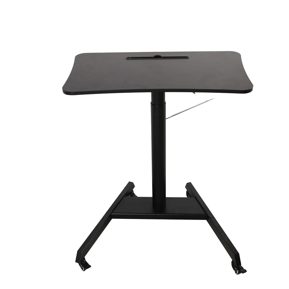 Pneumatic Standing Desk, Gas Spring Height Adjustable Desk, Black Ergonomic Sit Stand Table for Living Room, Easy Assembly