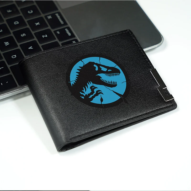 DINOSAUR LOGO MEN'S SLIM WALLET PU LEATHER LIGHTWEIGHT DURABLE BUSINESS FASHION DESIGN FOR DAILY USE MODERN MINIMALIST STYLE