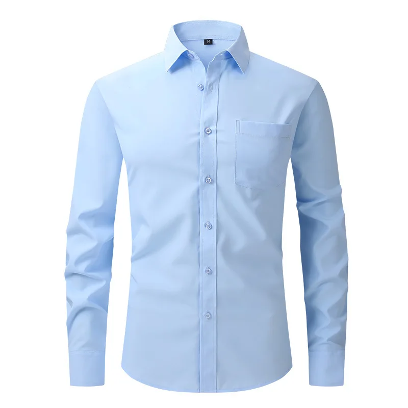 Abito camicia elastica su misura top da uomo Business Casual camicia a maniche lunghe camicie da uomo professionali