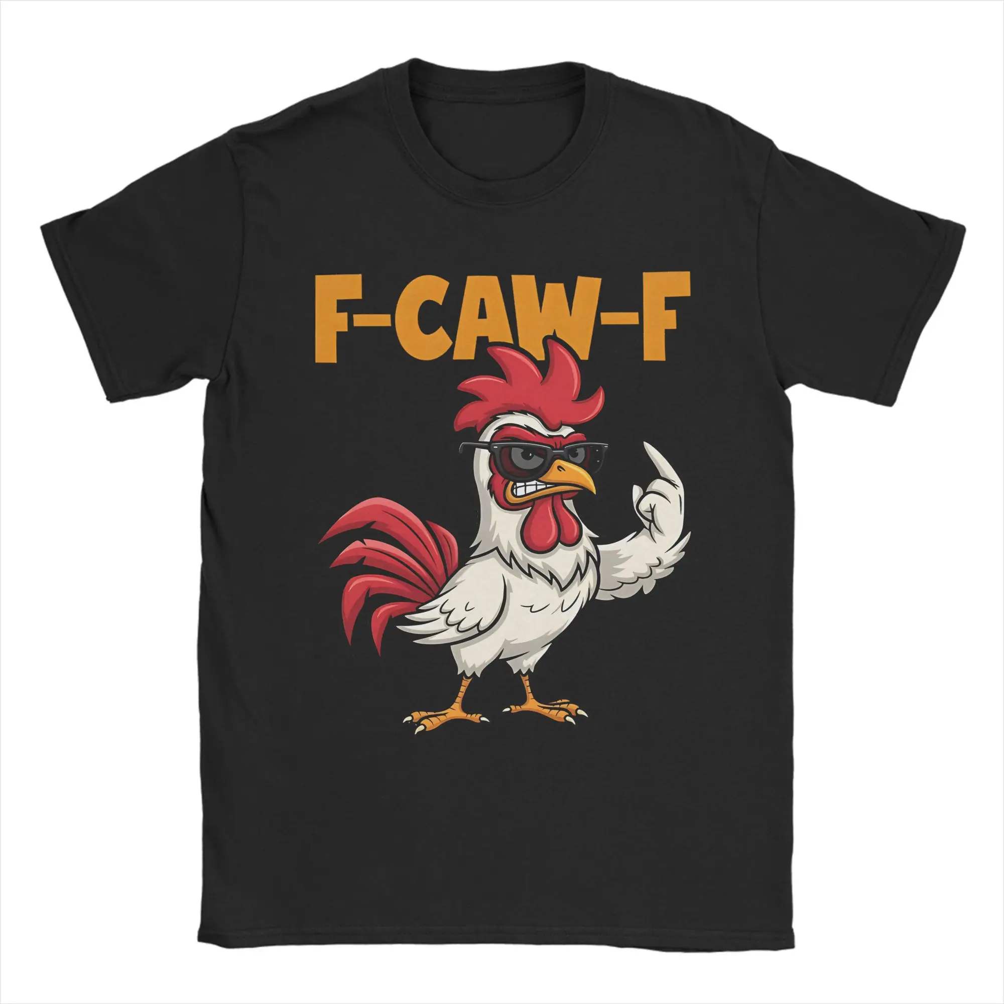 

F-Caw-F Funny Chicken FCAWF Humor Quote Rooster Meme for Men Women T Shirt Tees Short Sleeve T-Shirts Pure Cotton Unique Clothes