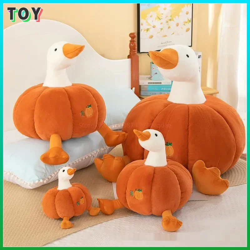 35cm Cute Giant Goose Doll Creative Pumpkin Goose Soft Plush Toy Doll Throw Pillow Funny Cute Birthday Gift Decoration Christmas