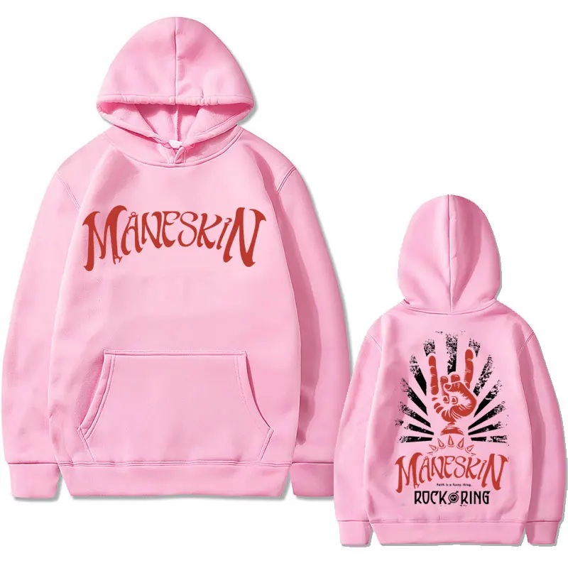 Maneskin Best Rock Am Ring bluza z kapturem z nadrukiem włoskie zespół Punk rockowy bluzy Unisex casualowe w stylu Streetwear mężczyzn Hip Hop bluza oversize