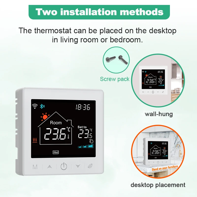 Tuya Wifi Boiler Thermostat Wireless  Battery Gas Boiler Smart Thermostat Temperature Controller Alexa Google Home Smart Lile