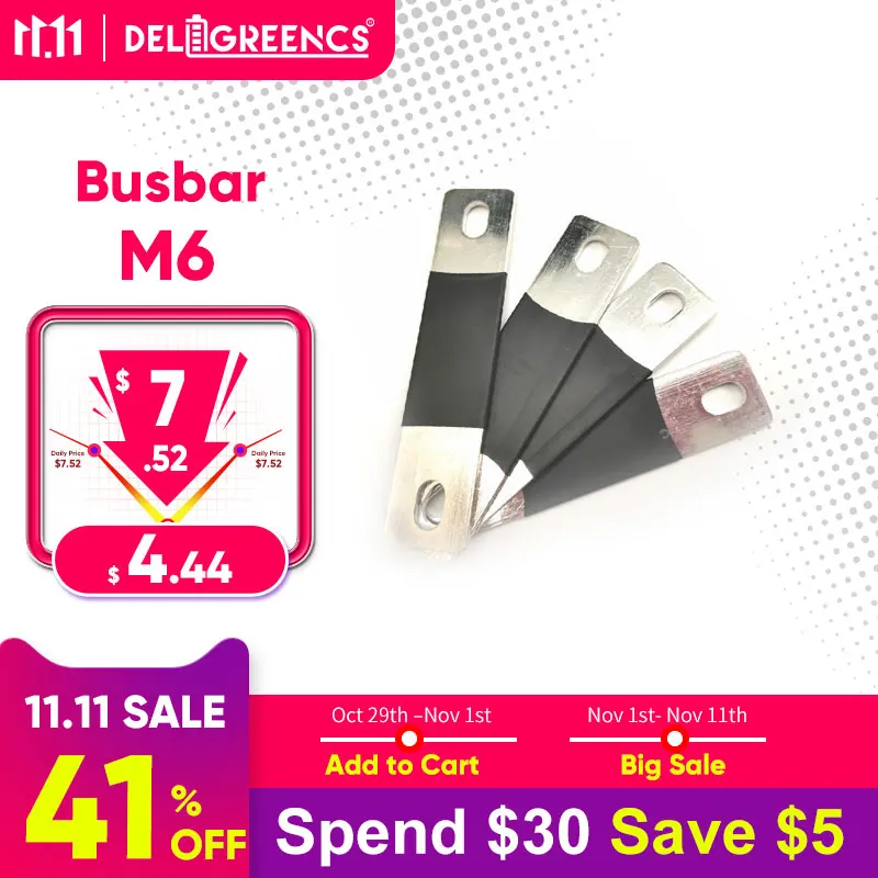 Медные шины EVE 280AH M6, соединительная батарея для LiFePO4 CATL 3,2 В Lifepo4 батареи для lishen 272AH разъем без винта