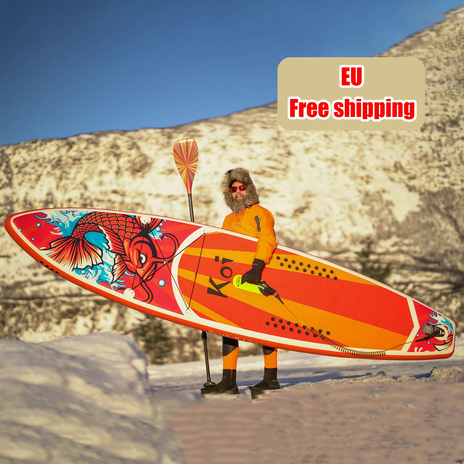 

EU Free Shipping Supply Foam Surfboard Fin Sup Board Inflatable Paddle Board with Seat Isup