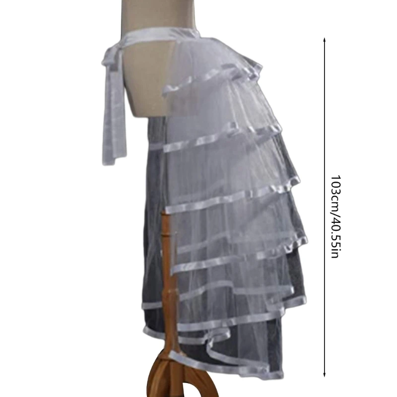 Halloween Stropdas Op Drukte Rok Riem Kant Tule Onderrok Steampunk Victoriaanse Riemrok 105Cm Lengte Geschenken