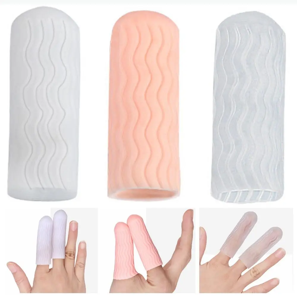 1 Pair Water Grain Style Finger Cover Tool Silicone Anti-abrasion Fingertips Protector Gloves Non-slip Soft Finger Cots Unisex