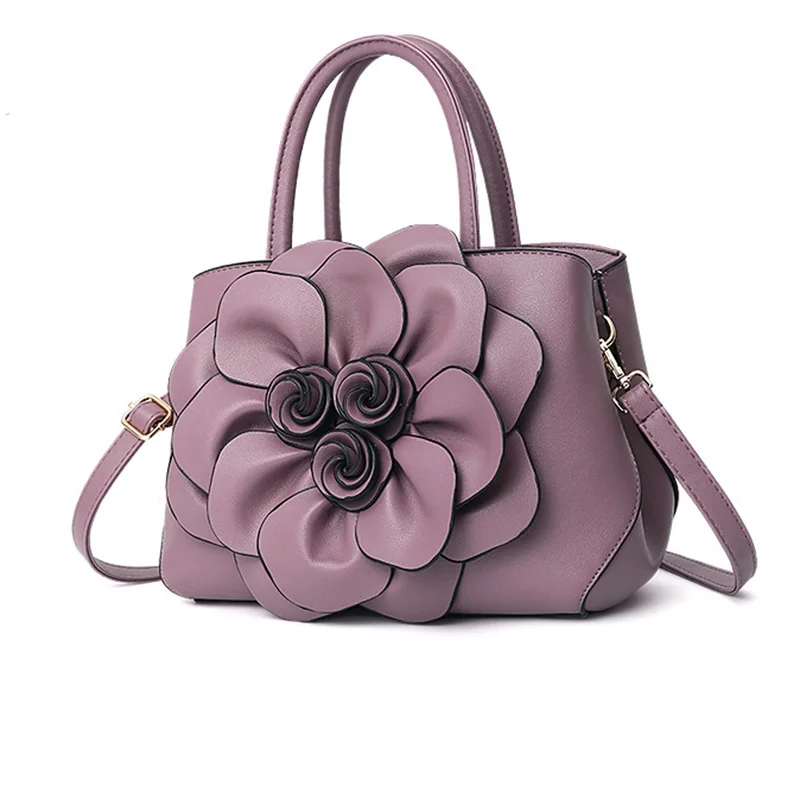 High Quality PU Leather Handbags For Women Bags Luxury Flower Designer Messenger Bags Female Large Capacity Crossbody Bag