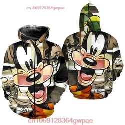 New Disney Goofy Dog 3D Hoodie Casual Thickened Jacket Full Print Men's Sweater Hoodie