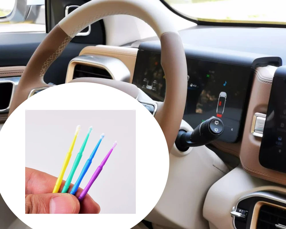 100PCS Touch Up Paint Refinishing Micro Brush Nano Modified Cleaning and Maintenance Cotton Swabs Cotton Swabs Car Accessories