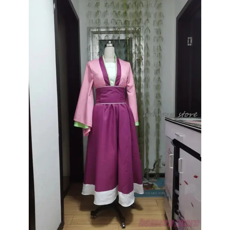 Maomao-Peluca de disfraz de Cosplay para mujer, falda de vestido de Anime The Apothecary Diaries, horquilla superior rosa, Kusuriya No Hitorigoto, Halloween