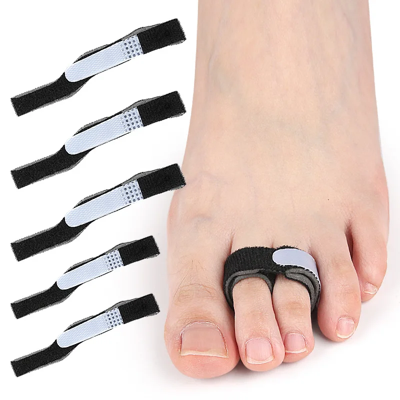 1/2/3/4Pcs Black Toe Finger Straightener Hammer Tape Hallux Valgus Corrector Bandage