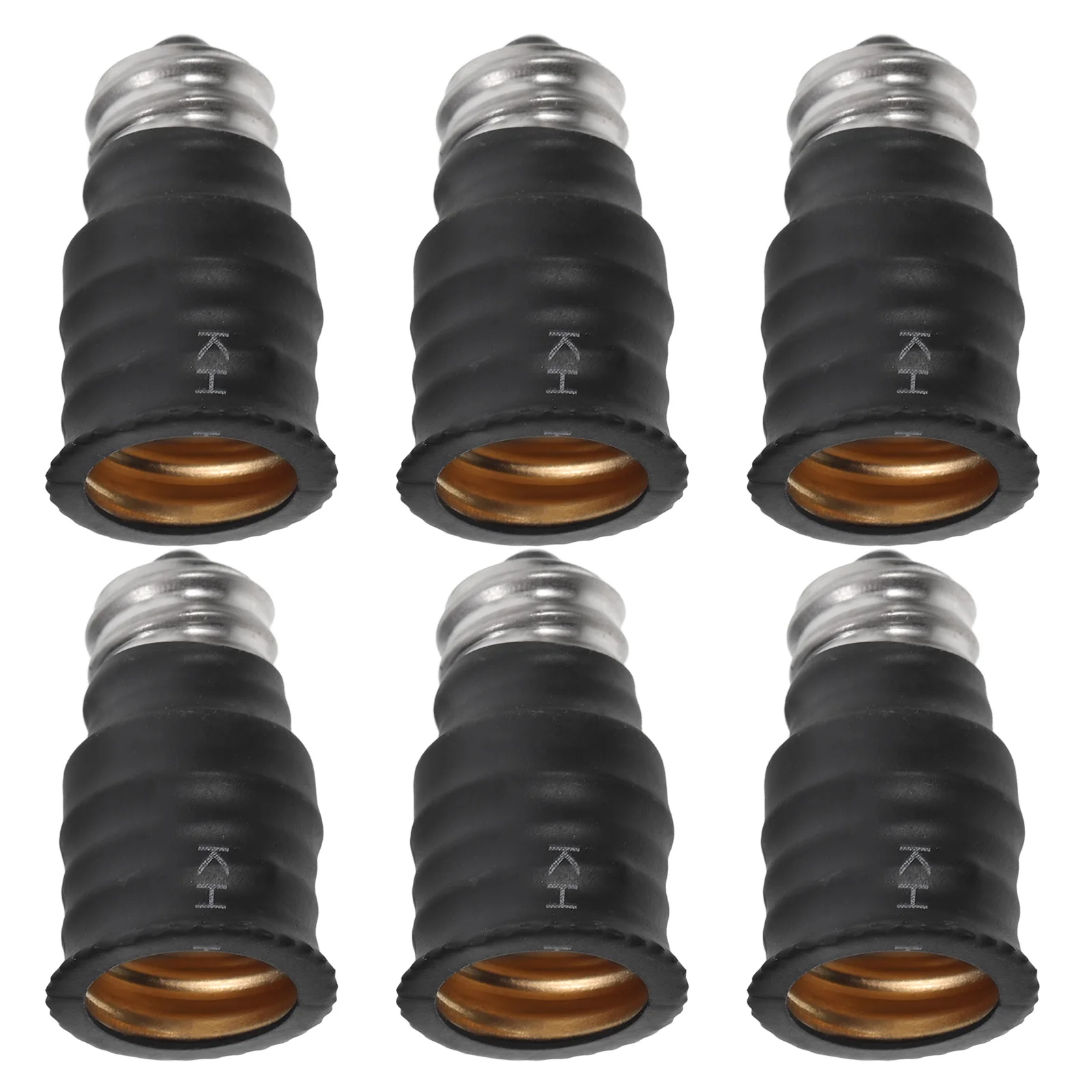 

6pcs Lamp Adapter Bulb Base Converter Holder E12 to E14 Socket Black Light Socket Adapters Lamp Parts Replacement