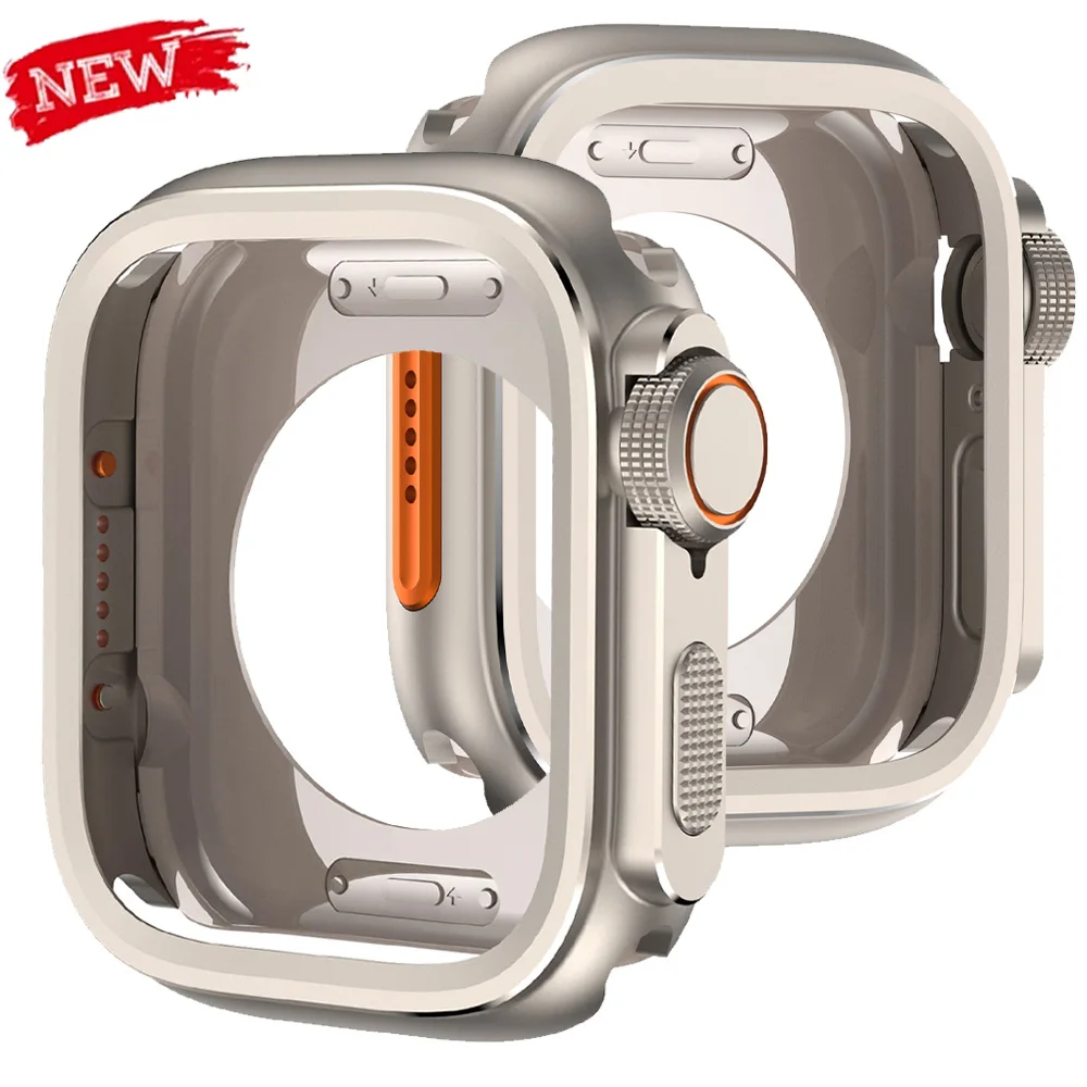 Pop Metal Bumper Case For Apple Watch 10 46mm Protector Frame Cover For IWatch Series 10 9 8 7 6 5 SE Change To Ultra 2 49mm