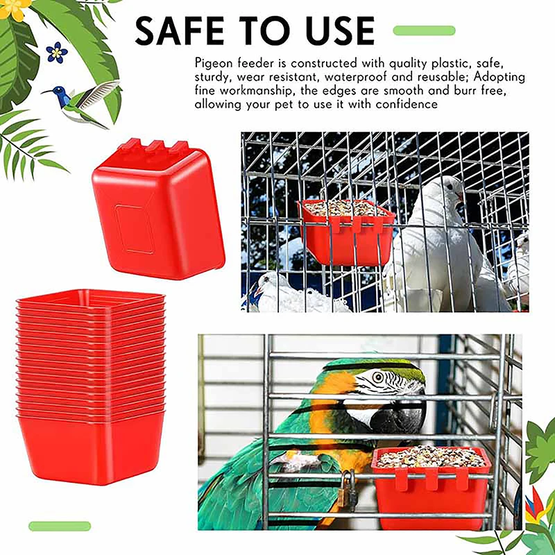 1Pc Opknoping Vogel Feeder Water Vogelkooi Papegaai Plastic Drinking Kommen Water Drinker Voor Duif Kwartel Kip Eend kommen Drinker