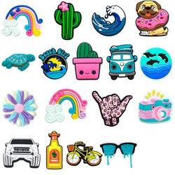 Großhandel 1pc PVC Schuh zubehör für Schuh Charms Strand Urlaub Abzeichen Frauen Sandalen Schnalle Kinder Pins Männer Dekoration