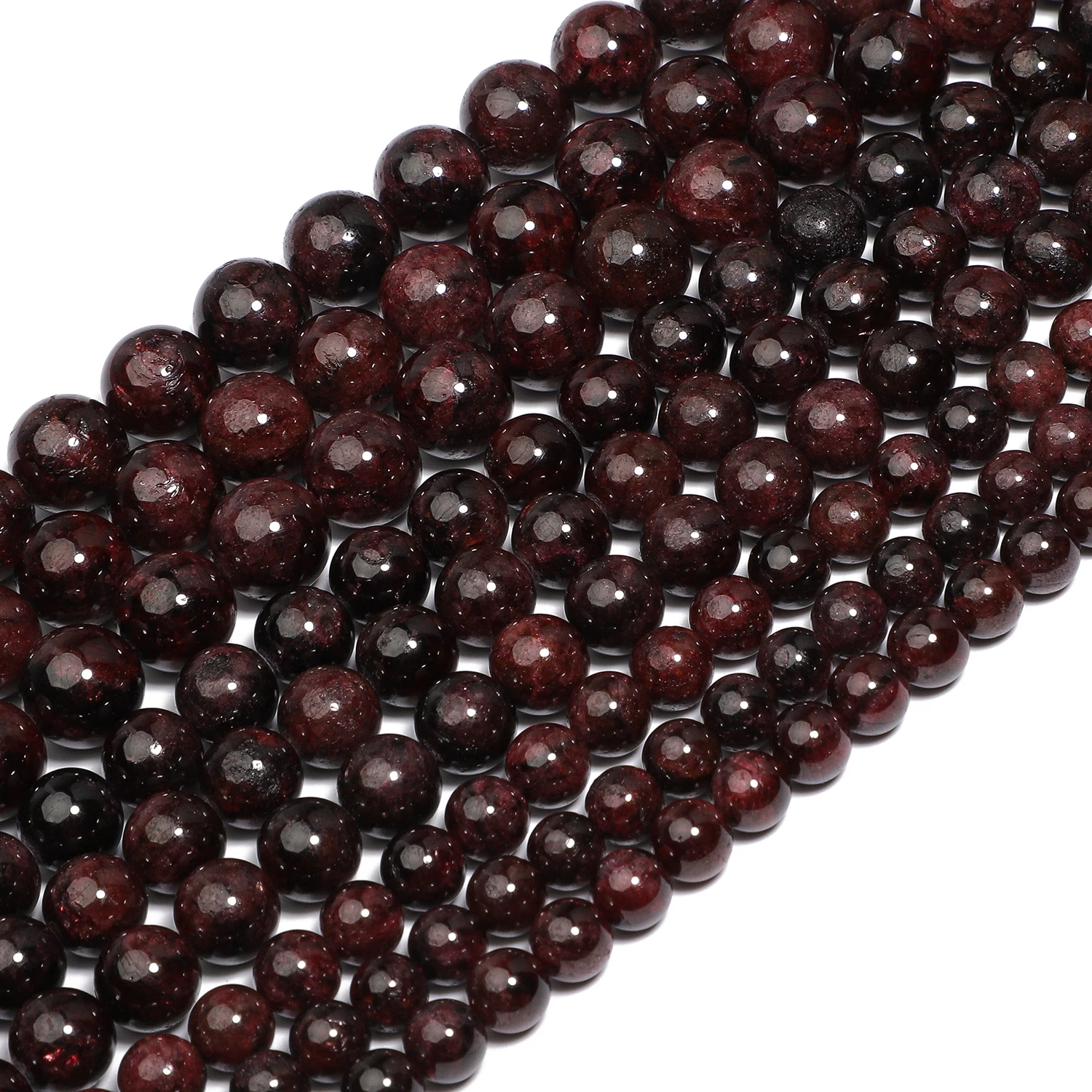 4-12mm Natural Stone Amethyst Garnet Bronzite Agate Beads Spacer Beads For Jewelry Making Supplies DIY Bracelet Accessories 15\'\'
