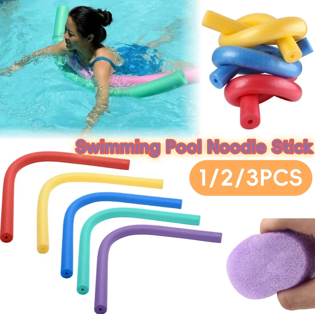 1/2/3 Uds palo de fideos para piscina suave no tóxico palo de espuma hueca/sólida espuma de ayuda flotante colorida para adultos y niños