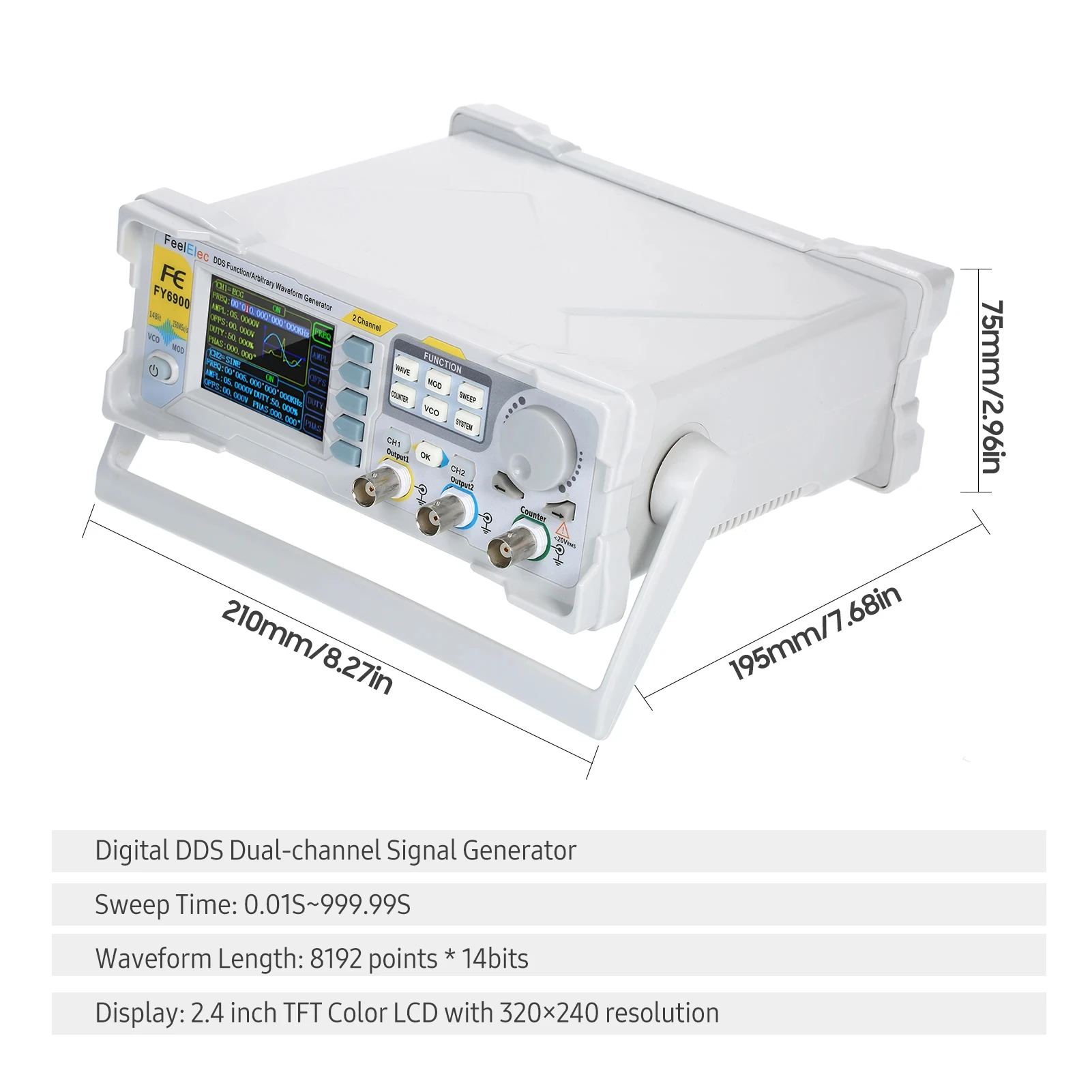 FY6900 100MHz Function Signal Generator DDS Dual-channel Function Signal/Arbitrary Waveform Generator Pulse Signal Source