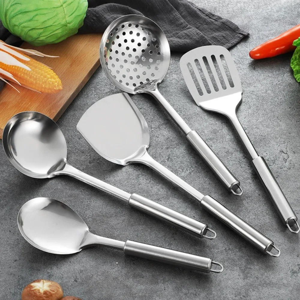 Durable Stainless Steel Wok Spatula Long Handle Kitchen Gadgets Kitchen Cooking Utensil Set Slotted Turner Cooking Tools