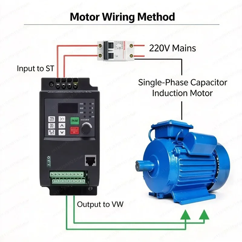 2.2KW Single to Three Phase VFD, 220V Input Variable Frequency Inverter for Motor Speed Control