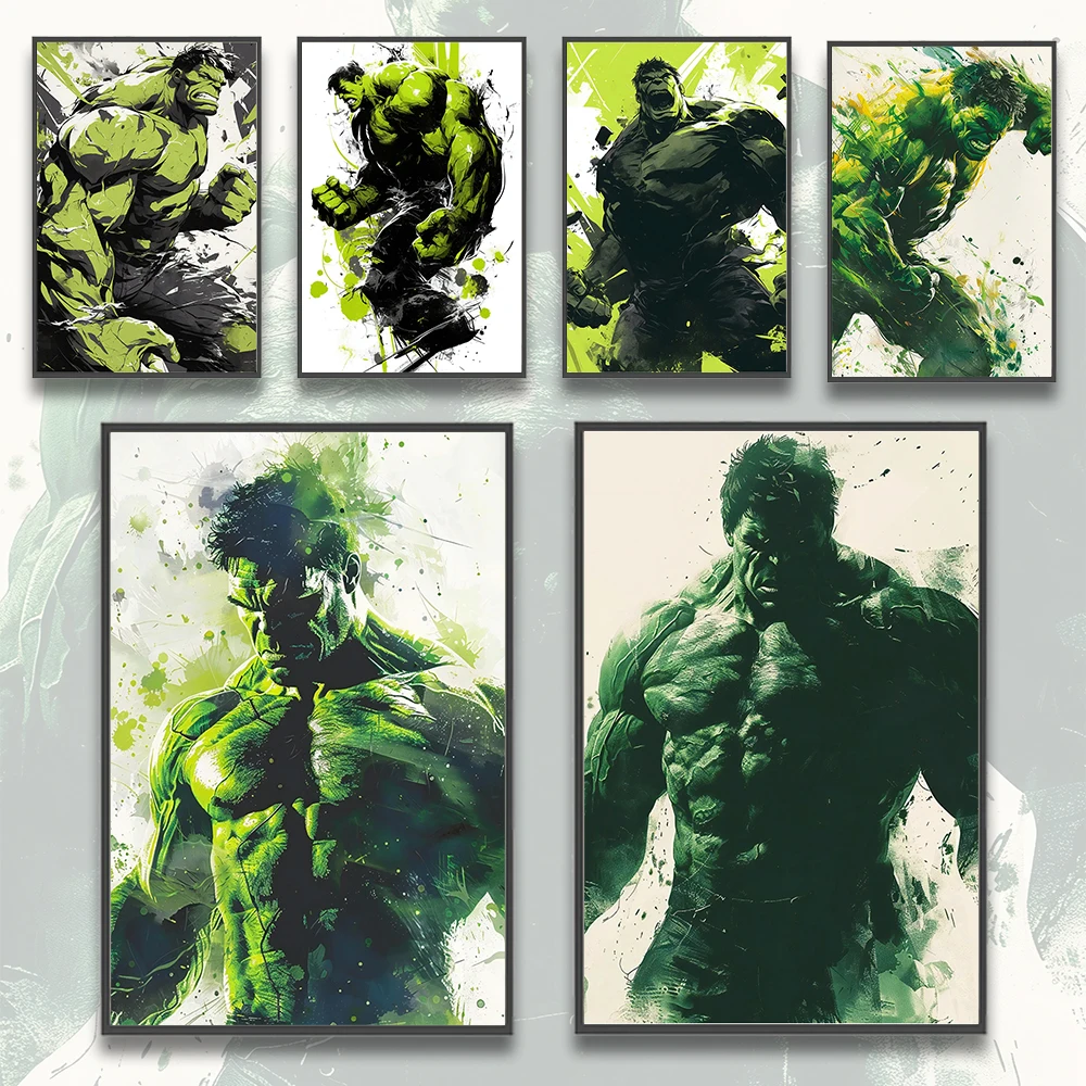 

Self-adhesive Poster Hulk Movie Wallpaper Figures Home Decoration Painting Marvel Pictures Wall Art Bedroom Avengers HD Decor