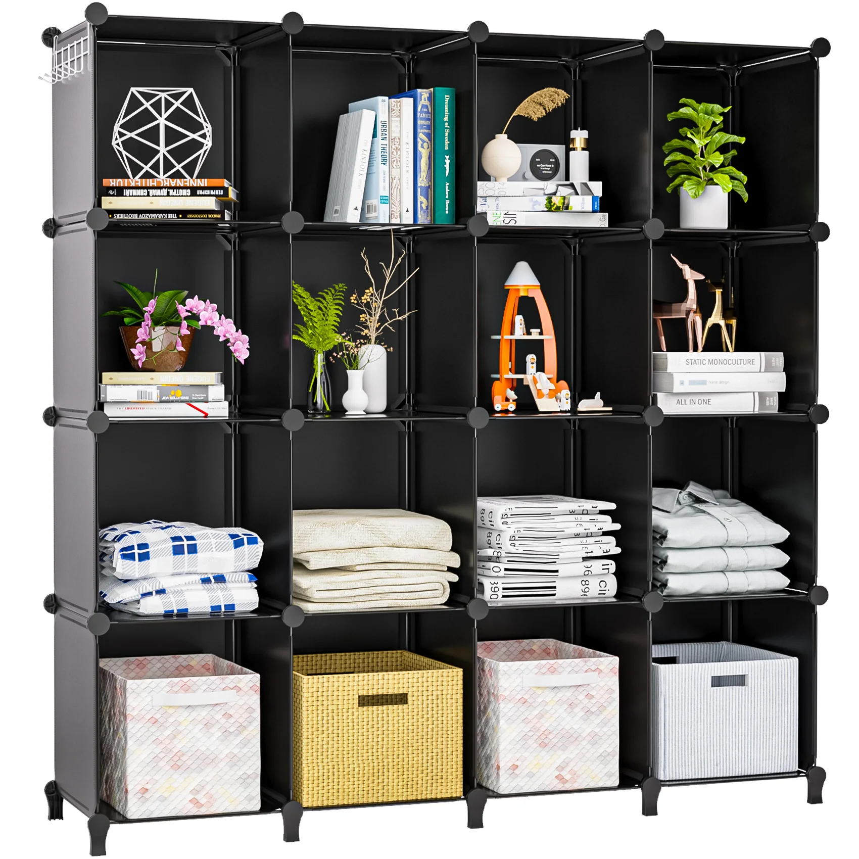 

16 Cubby Storage Organizer,Closet Clothes Storage Organizer,Cube Shelves Closet Organizers and Storage shelves for Clothing