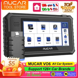 MUCAR VO6 OBD2 Scanner Diagnostic Tools 28 Reset Services 2024 Bidirectional Scan Tools Full Systems Auto Diagnostic Scanner