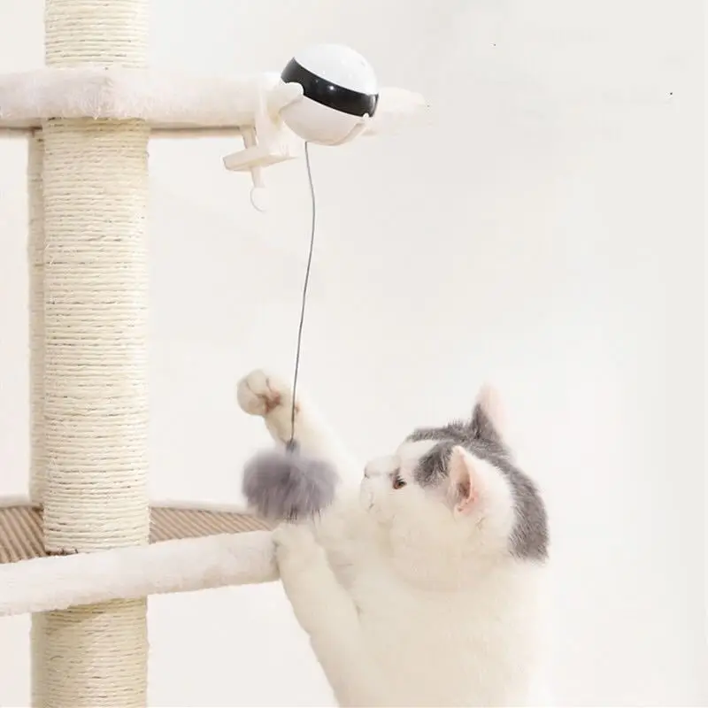 Electronic Motion Cat Toys YoYo Lifting Ball Electric Flutter Interactive Cat Teaser Toy Rotating Interactive Puzzle Pet Toys