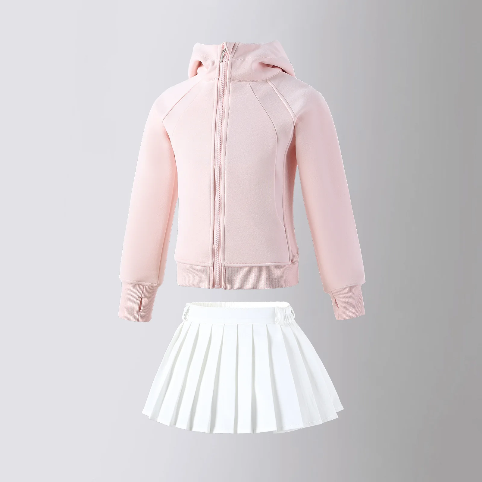Fashion Baby Girl Jacket Hoodie Sweatshirt Zipper Sporty Outfit Pink Teenager Girls Clothes Plus Size Kids Cardigans Boutique