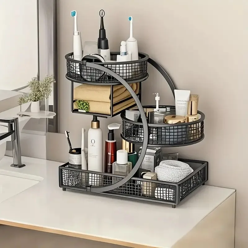 

Three-layer makeup stand for bathroom skincare rack for bedroom - space-saving shelf