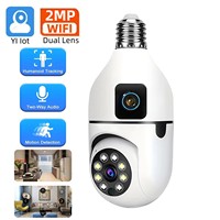 YI Iot 2MP E27 Bulb Surveillance Dual Lens Camera Night Vision Full Color Automatic Human Track Security Monitor Wifi Camera