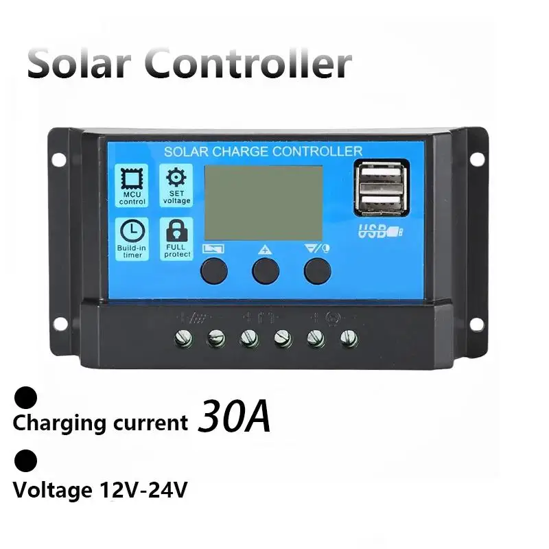 100A Solar Laderegler 12V 24V Solar Panel Regler Einstellbare LCD Display Dual USB Port Timer Einstellung PWM auto Parameter