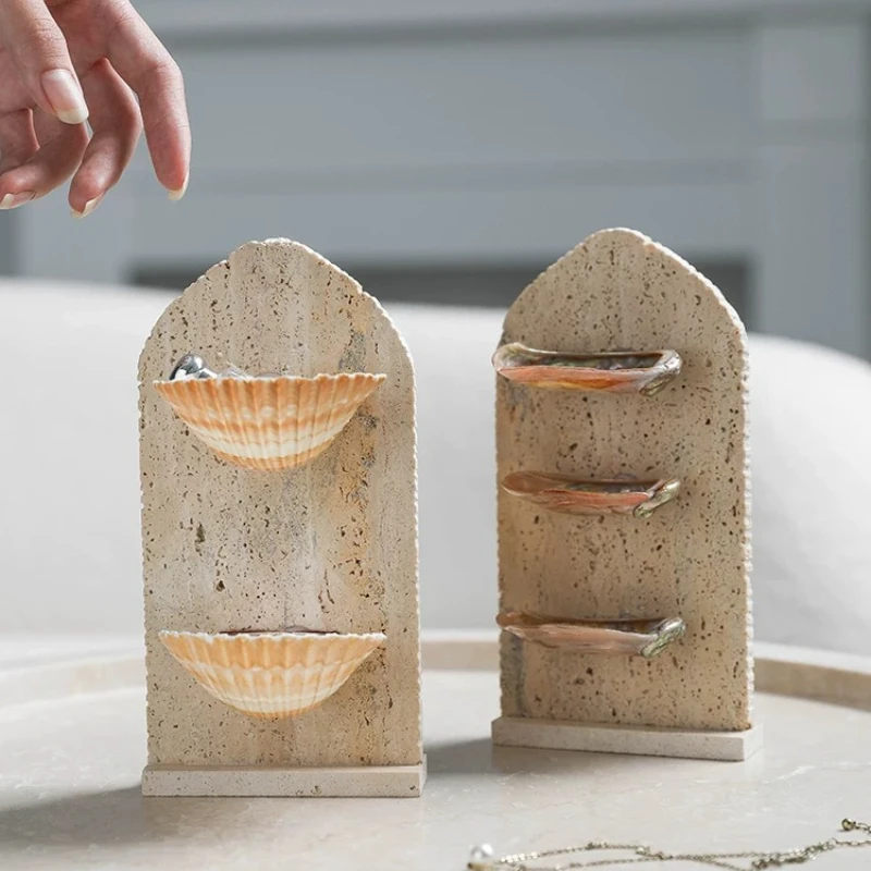 Creative Seashell Jewelry Storage Display Stand Conch Ring Earring Necklace Organizer Desktop Home Decor Ornament