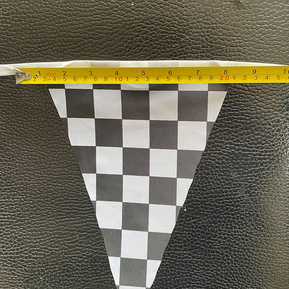 10m Longer Race Car Birthday Banner Decoration Big Black and White Checkered Flag Two Fast Theme Party Supplies Boy Birthday