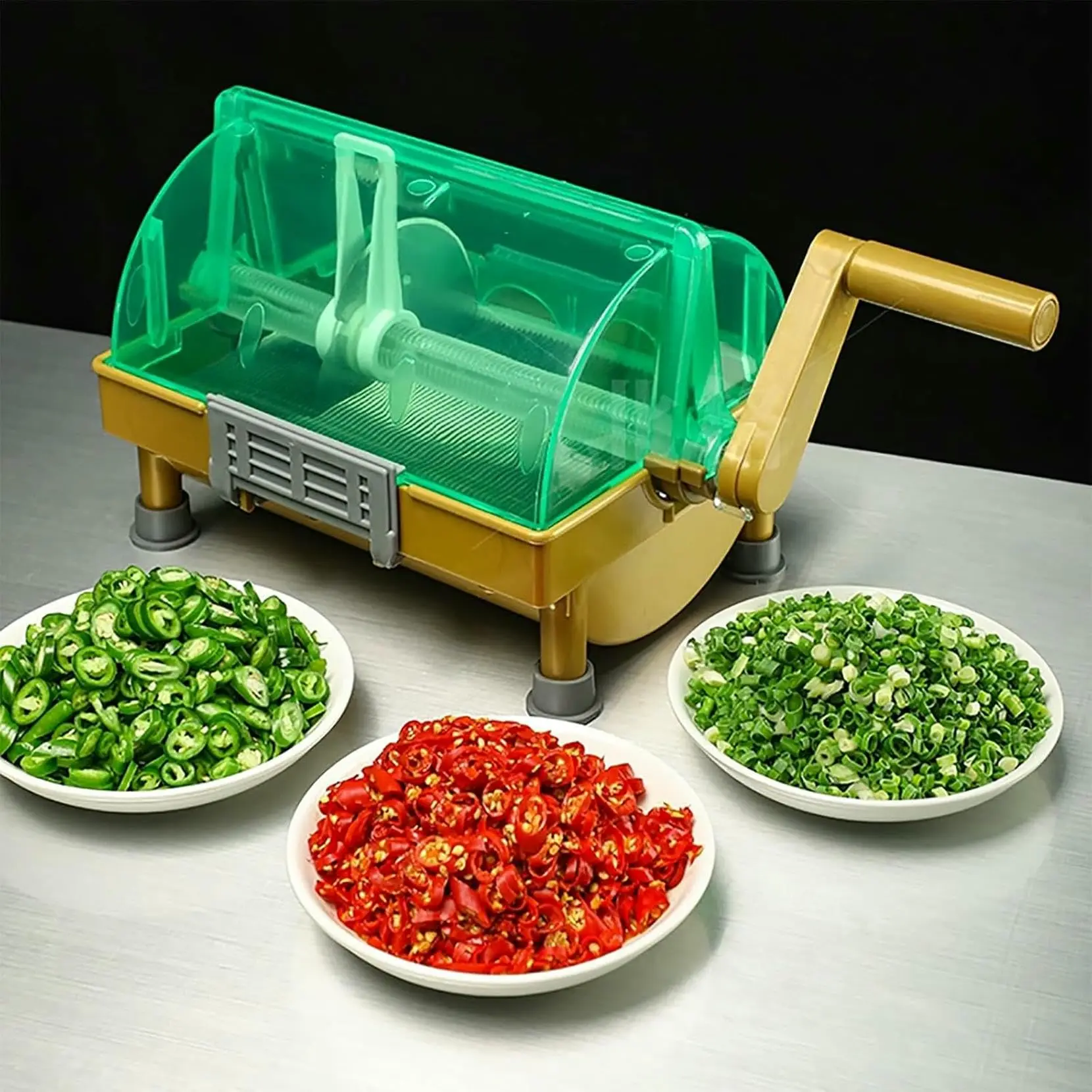 Hand Scallion Cutter Commercial Green Onion Slicer Chopped 3mm Shreds for Scallions Leeks Scallion Shredder for Home Restaurant