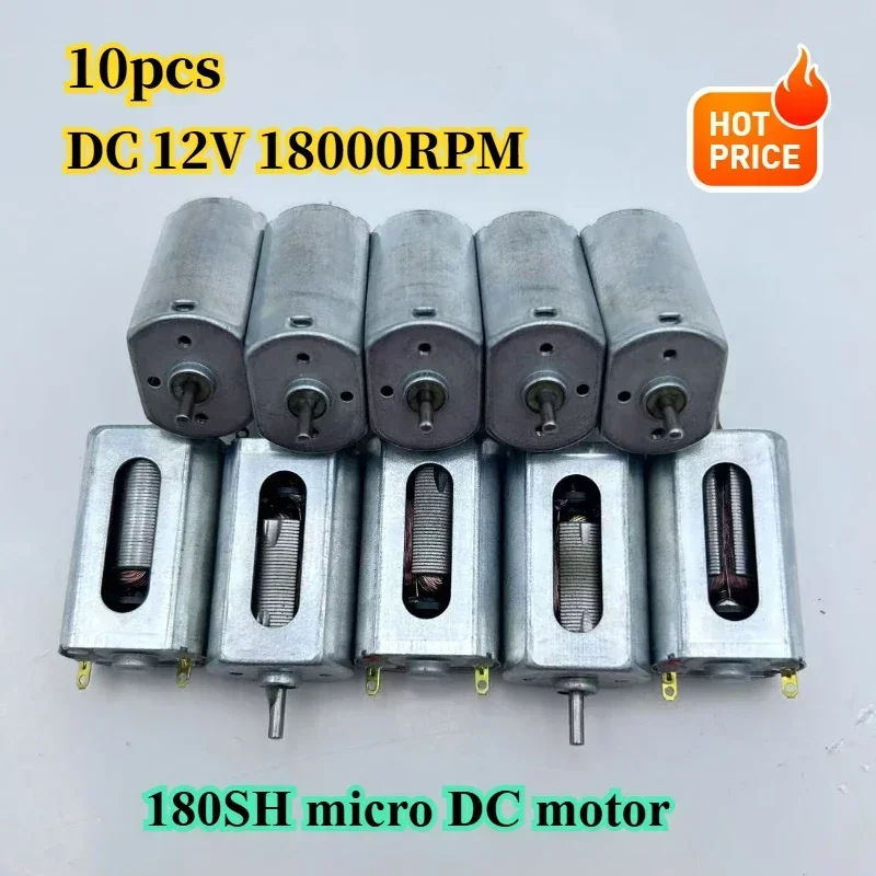 10 STKS Micro Motor DC 12 V 180 Koolborstel Elektrische 18000 RPM Hoge Snelheid DC motor