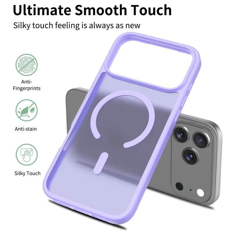 Adecuado para funda de teléfono Apple 16 Pro, funda de teléfono magnética sensible a la piel para iPhone 17, funda protectora anticaídas, escudo plateado